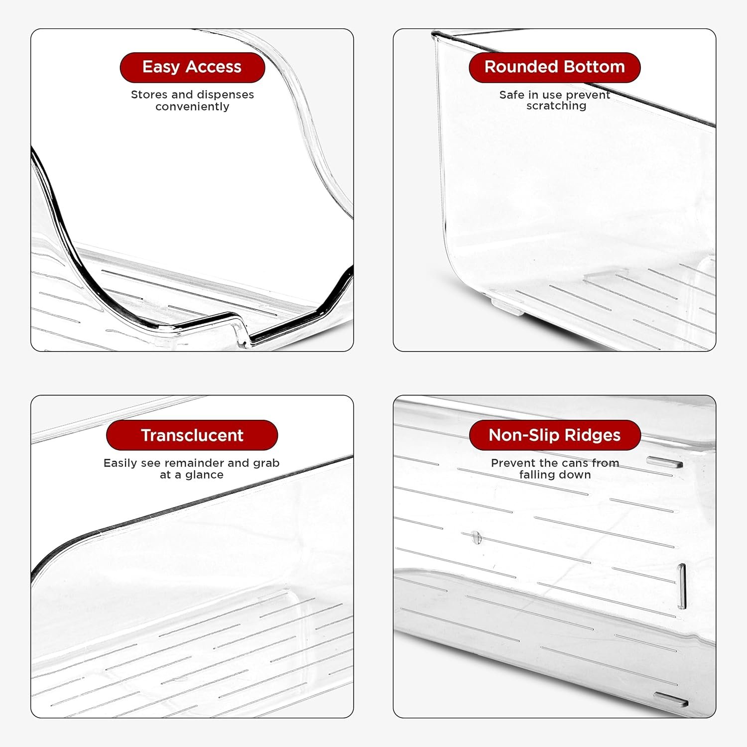 Hot Deals Today 🇺🇸 - Utopia Kitchen Soda Can Organizer and Dispenser for Refrigerator/Pantry - Durable Can Storage Organizer Fridge & Kitchen Organization - (Clear, Set of 2) - Image 5