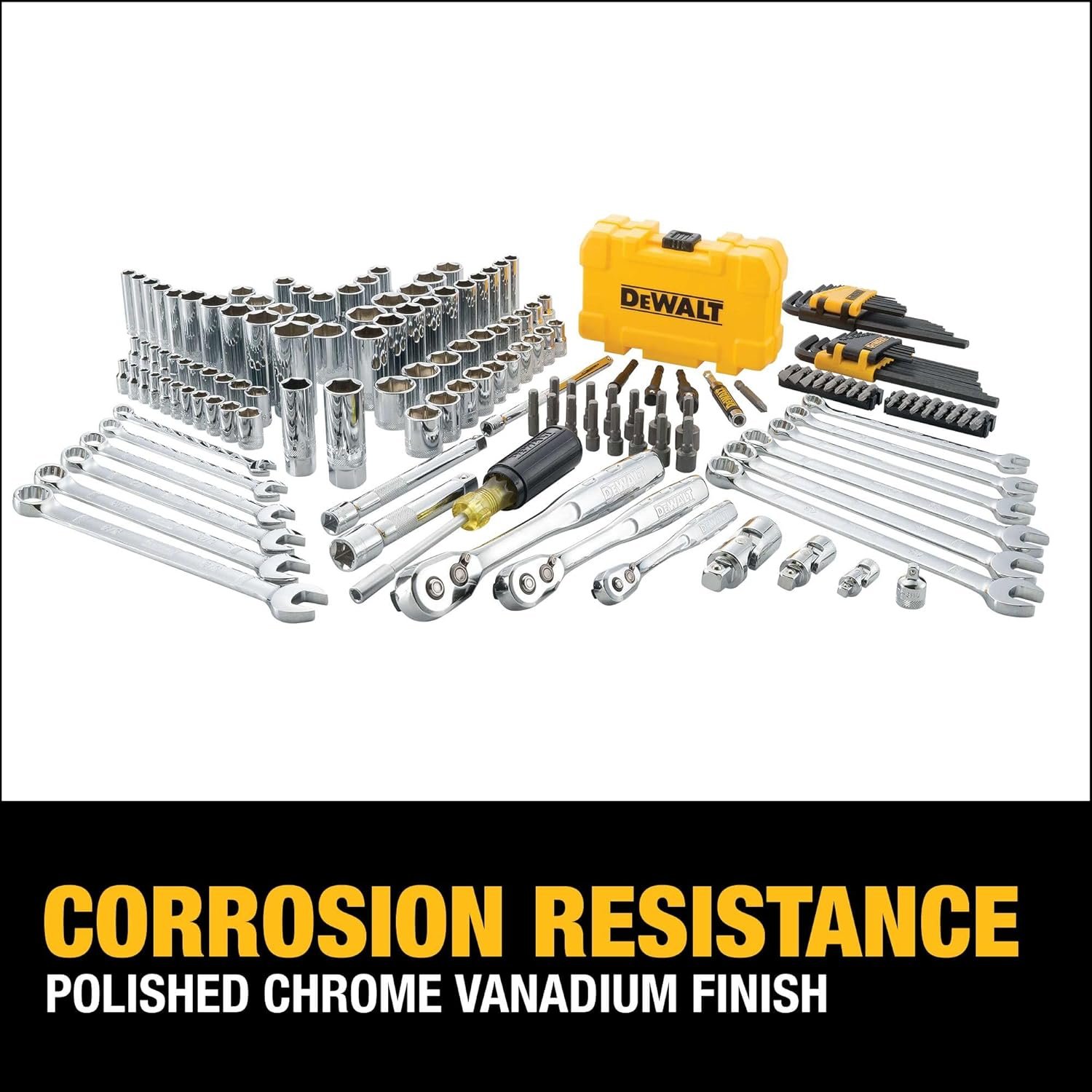 Hot Deals Today 🇺🇸 - DEWALT Mechanic Tool Set with Case, Socket Set Metric and Standard Full, 1/4" & 3/8" Drive, Hex Keys and Specialty Tools, 168-Piece (DWMT73803) - Image 4