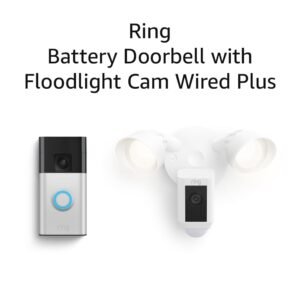 Hot Deals Today 🇺🇸 – Ring Battery Doorbell with Ring Floodlight Cam Wired Plus (White)
