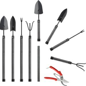 Hot Deals Today 🇺🇸 – Garden Tool Set, 5Pcs Garden Tools with Extensions, Heavy Duty Rustproof...