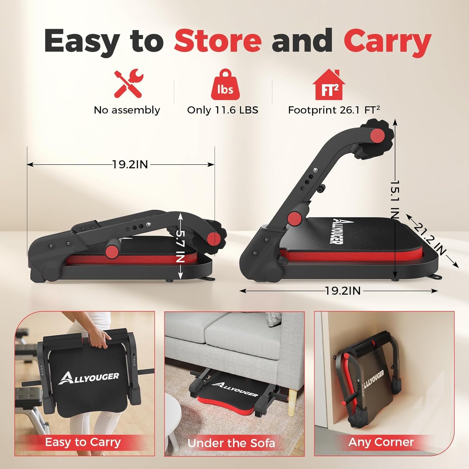 Hot Deals Today 🇺🇸 - Ab Machine,Sit Up Exercise Equipment& Core Machine, Workout Equipment,Adjustable Ab Trainer with 3 Resistance Levels and Removable Auxiliary Handle - Image 7