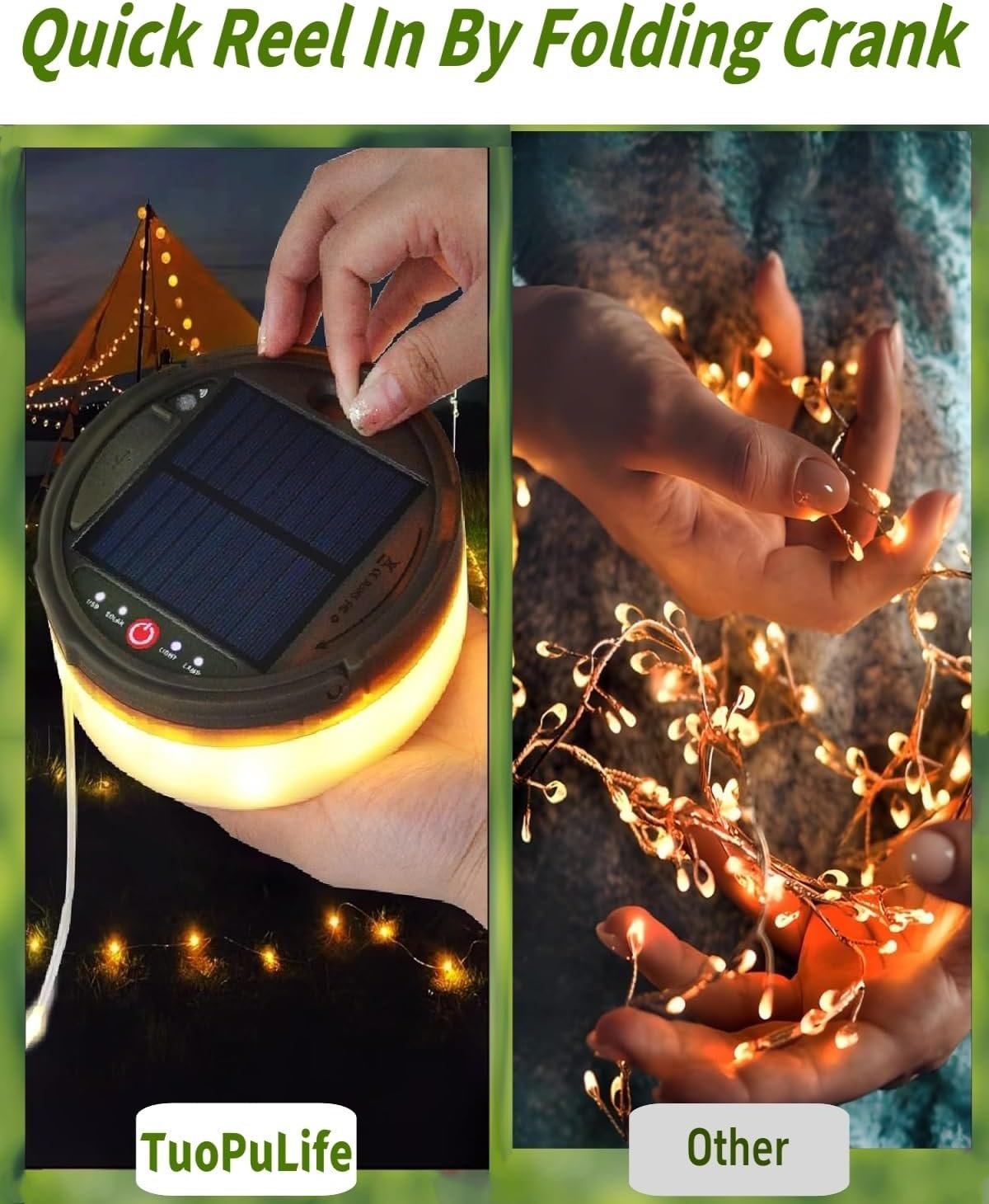 Hot Deals Today 🇺🇸 - Solar Camping String Lights, 39.4 FT Fairy String Light, 4 in 1 Portable Waterproof Camp Lamp with 8 Lighting Modes, Hanging Rechargeable Tent Lantern for Christmas Decorations Patio Party Essentials - Image 8