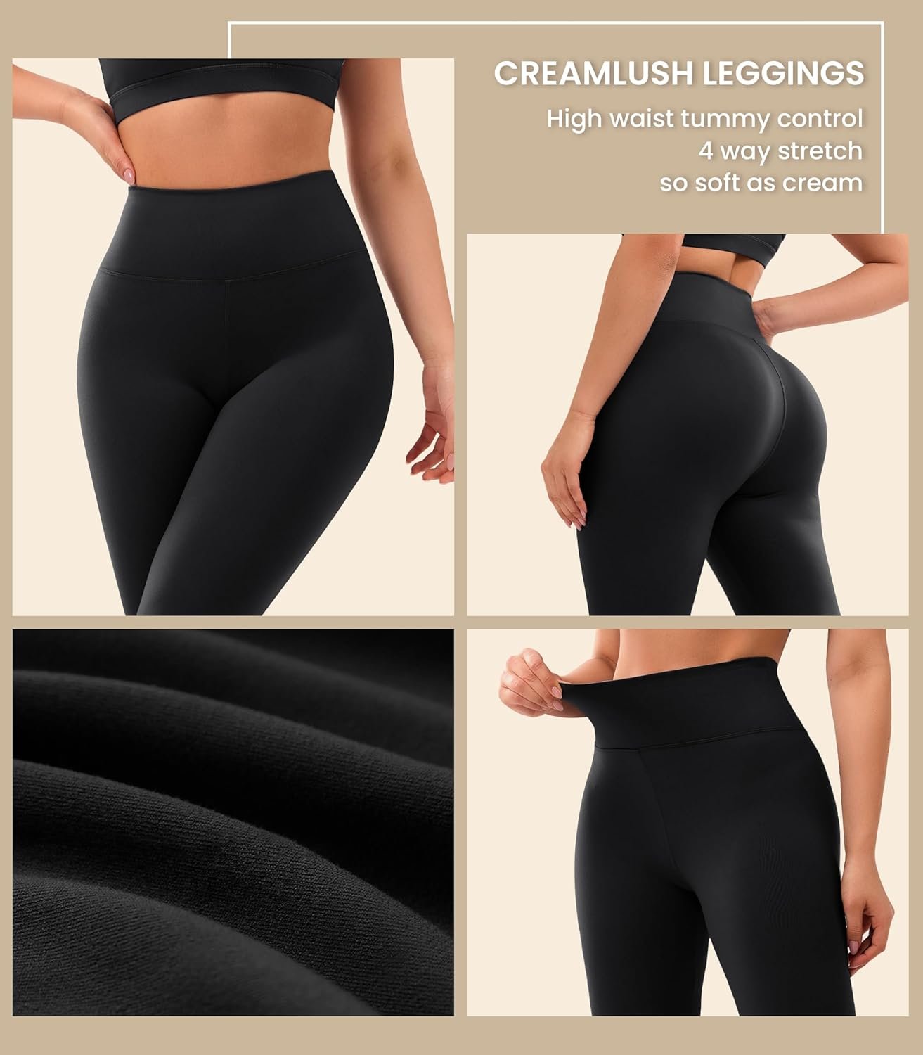 Hot Deals Today 🇺🇸 - VALANDY Creamlush 4 Pack Leggings for Women-High Waisted Ultra Soft Stretchy Yoga Lounge Pants - Image 6