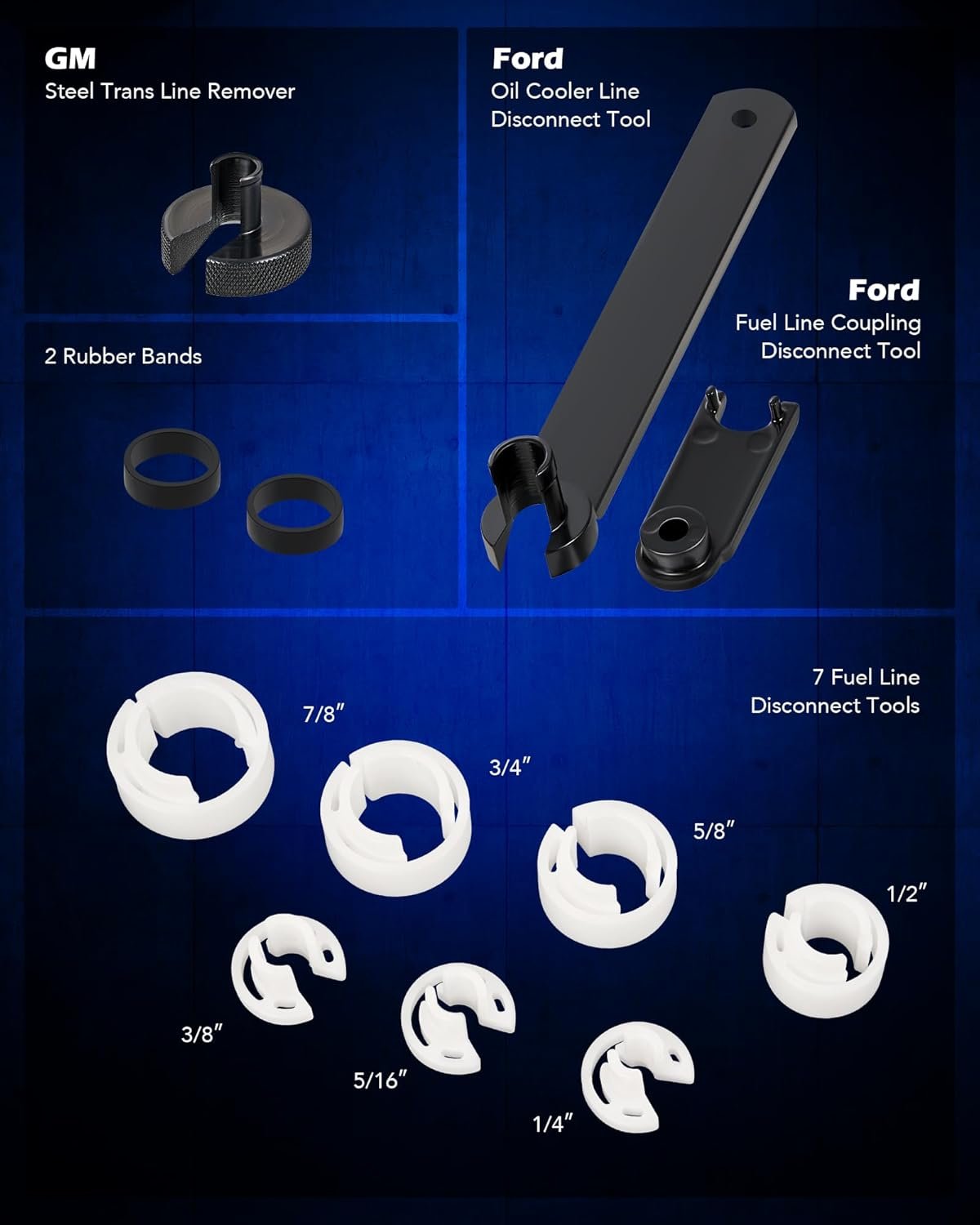 Hot Deals Today 🇺🇸 - Master Quick Disconnect Tool Set, 25pc Line Disconnect Tool Kit for A/C Fuel & Transmission Systems, Fuel Line Disconnect Tools for Mechanics Compatible with Ford Chevy GM More, Black - Image 8