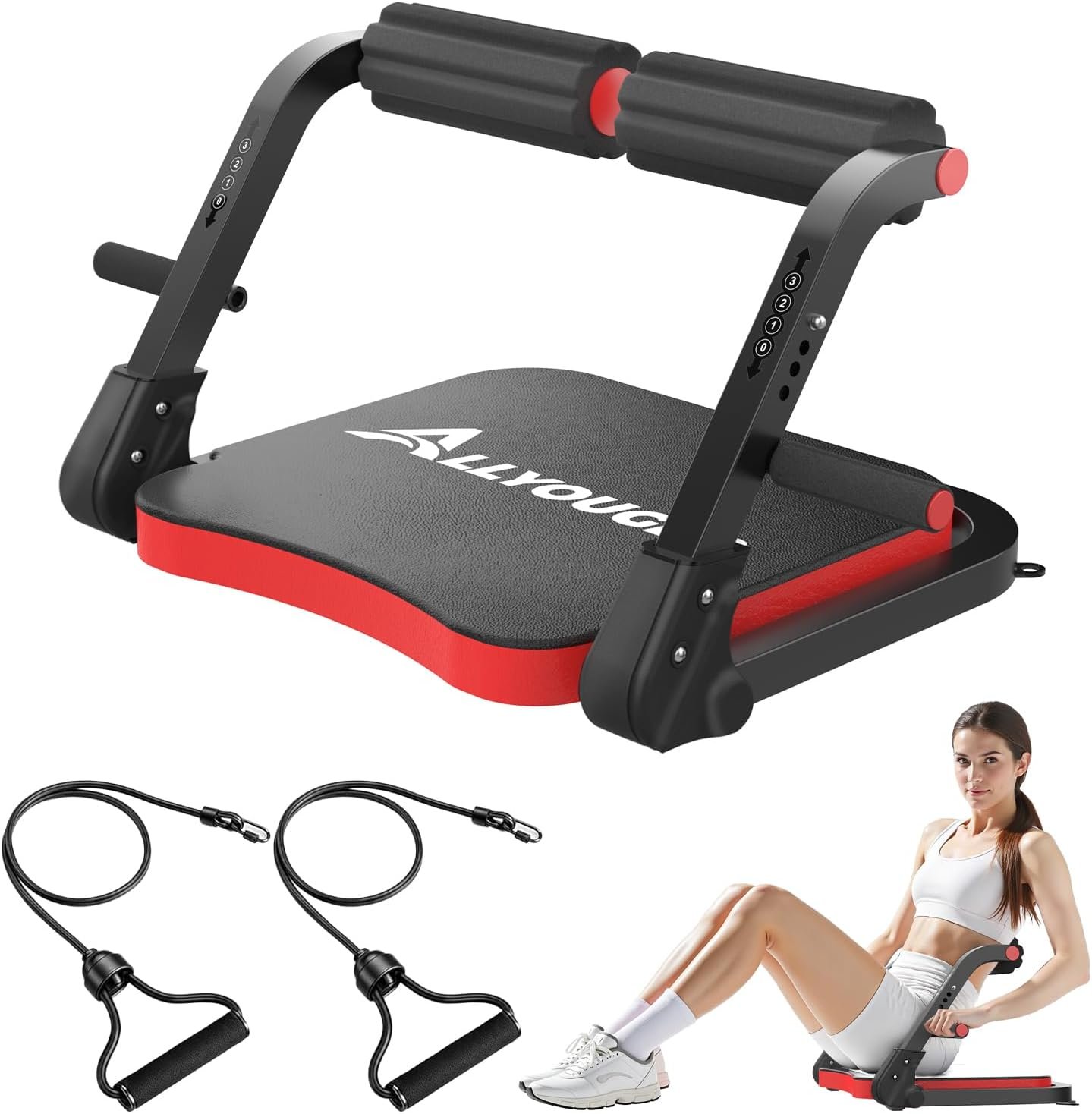 Hot Deals Today 🇺🇸 - Ab Machine,Sit Up Exercise Equipment& Core Machine, Workout Equipment,Adjustable Ab Trainer with 3 Resistance Levels and Removable Auxiliary Handle - Image 2