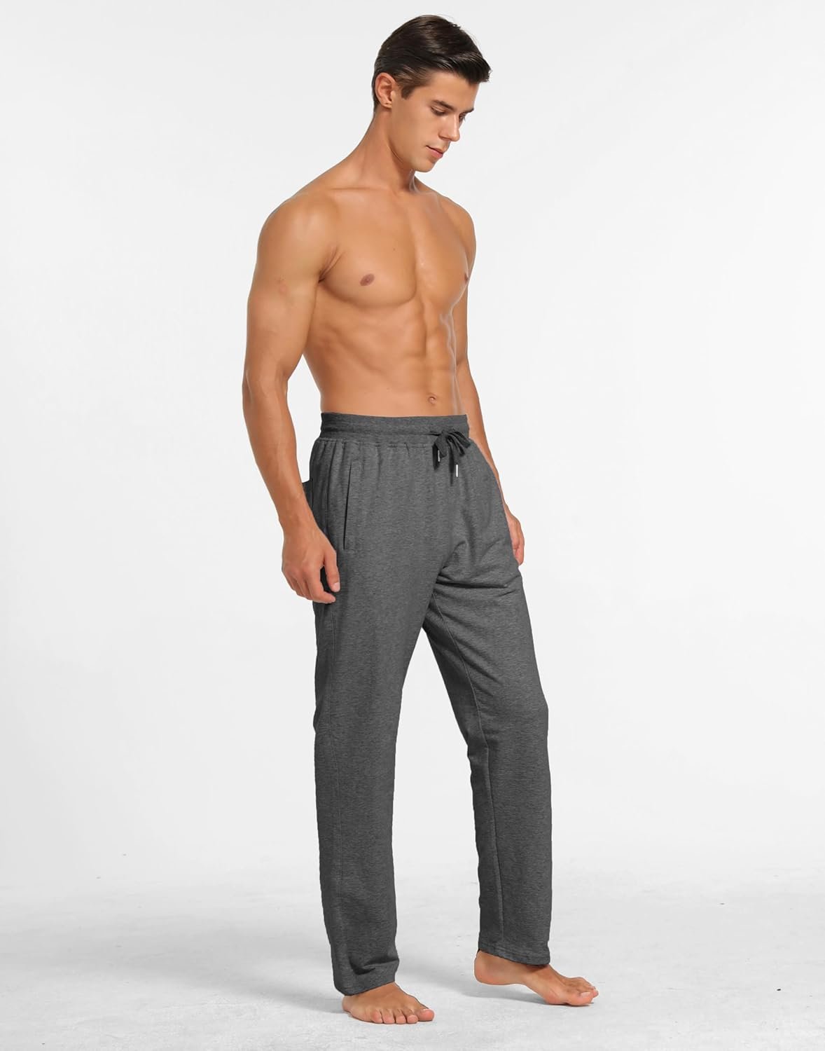 Hot Deals Today 🇺🇸 - Men's Fleece Lined Sweatpants Winter Athletic Workout Thermal Warm Pants with Zipper Pockets - Image 7
