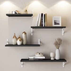 Hot Deals Today 🇺🇸 – YGEOMER Floating Shelves for Wall, Different Sizes Black Wall Shelves...