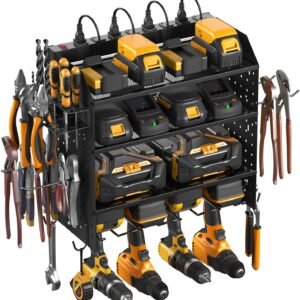 Hot Deals Today 🇺🇸 – CCCEI Modular Pegboard Rack Power Tool Organizer with Charging Station....