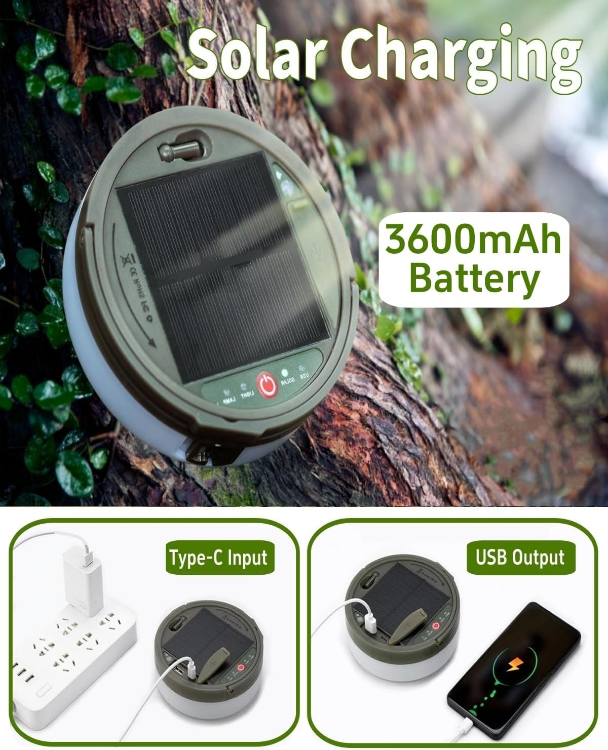 Hot Deals Today 🇺🇸 - Solar Camping String Lights, 39.4 FT Fairy String Light, 4 in 1 Portable Waterproof Camp Lamp with 8 Lighting Modes, Hanging Rechargeable Tent Lantern for Christmas Decorations Patio Party Essentials - Image 4