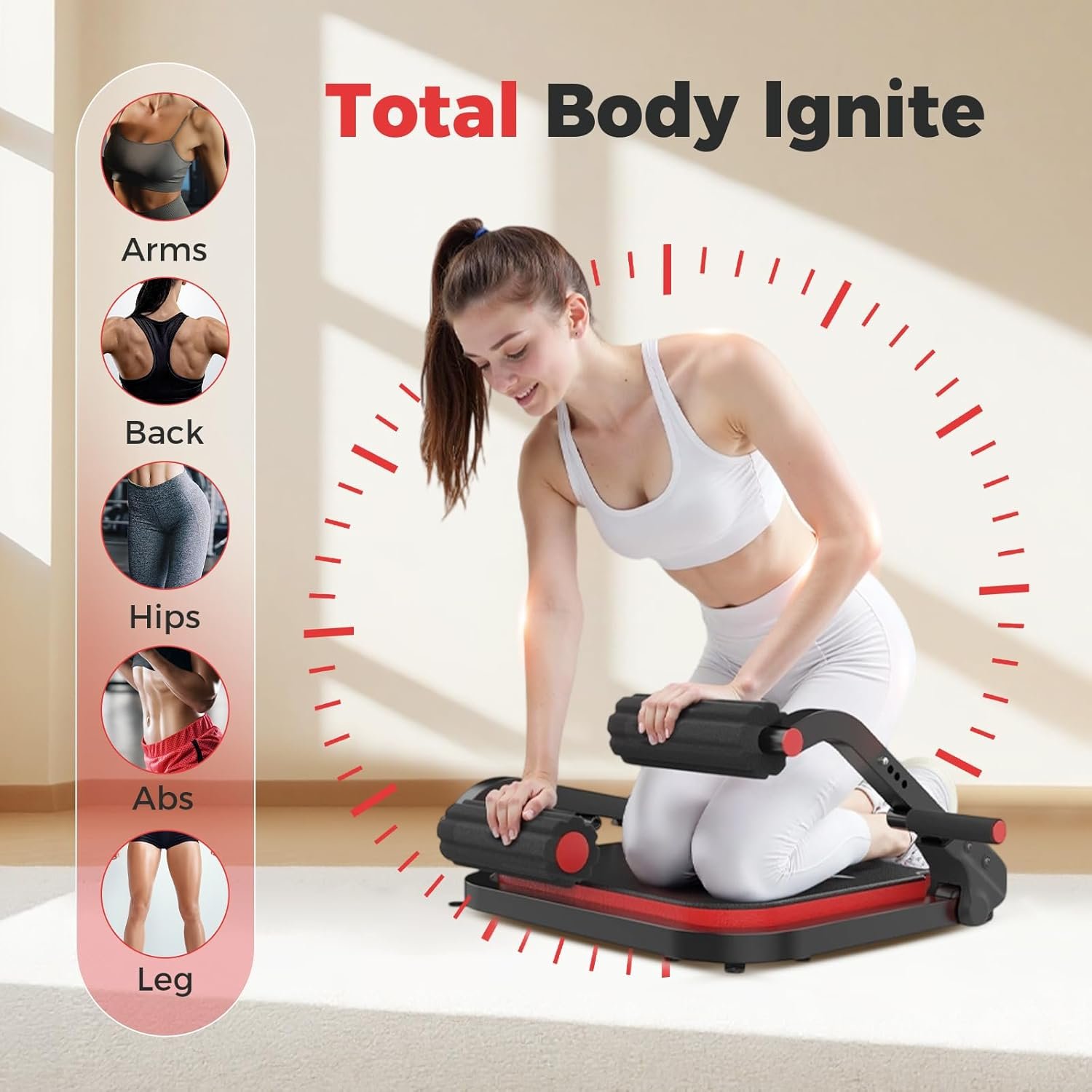 Hot Deals Today 🇺🇸 - Ab Machine,Sit Up Exercise Equipment& Core Machine, Workout Equipment,Adjustable Ab Trainer with 3 Resistance Levels and Removable Auxiliary Handle - Image 9