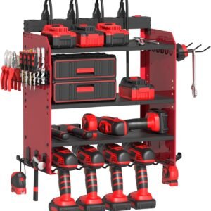 Hot Deals Today 🇺🇸 – Power Tool Organizer Wall Mount with Charging Station, Garage 4 Drill...