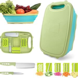 Hot Deals Today 🇺🇸 – Camping Cutting Board, HI NINGER Collapsible Chopping Board with Colander,...