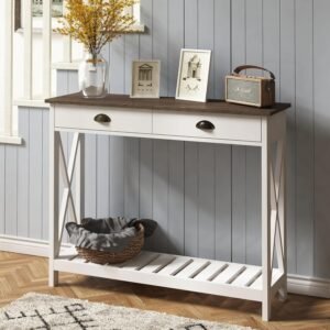 Hot Deals Today 🇺🇸 – ChooChoo Farmhouse Console Table with Drawer for Entryway, Narrow Long...