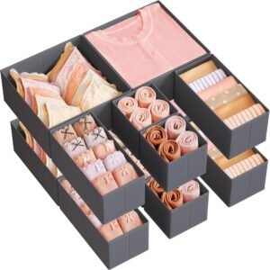 Hot Deals Today 🇺🇸 – SONGMICS Drawer Organizer, Dresser Drawer Organizers, Set of 12, Foldable...