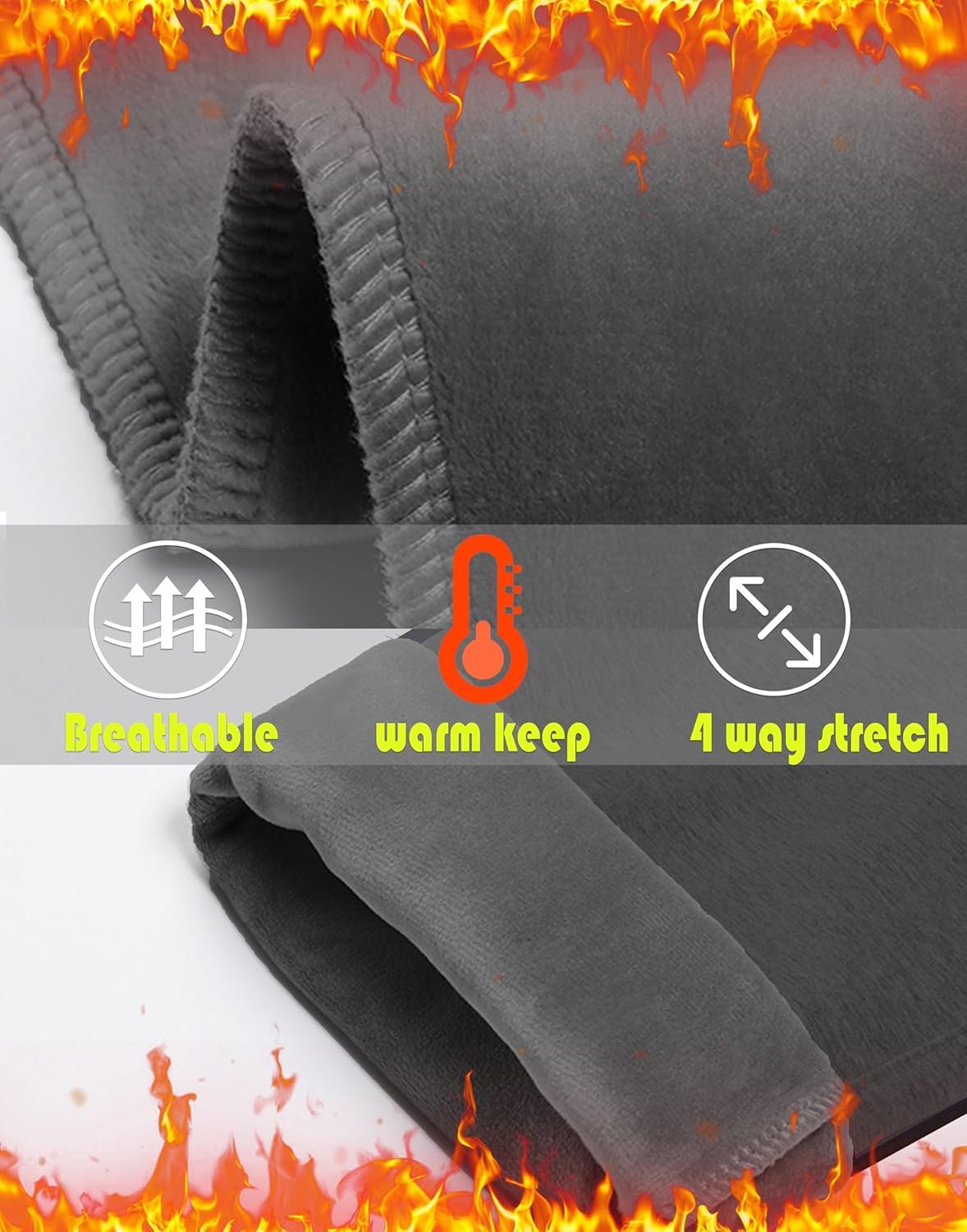 Hot Deals Today 🇺🇸 - Men's Fleece Lined Sweatpants Winter Athletic Workout Thermal Warm Pants with Zipper Pockets - Image 3