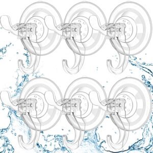 Hot Deals Today 🇺🇸 – Goabroa Suction Cup Hooks, 6 Pack Clear Window Suction Cups with Hooks,...