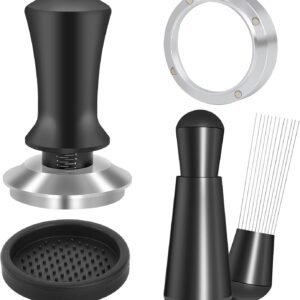 Hot Deals Today 🇺🇸 – 51mm Espresso Accessories Kit, Spring Loaded Calibrated Tamper, WDT...