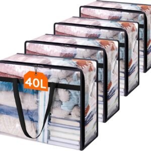 Hot Deals Today 🇺🇸 – Lifewit 4 Pack Clear Clothes Storage Bags, 40L Plastic Blanket Storage...