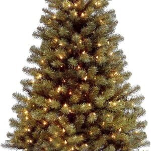Hot Deals Today 🇺🇸 – National Tree Company 4.5 ft Pre-Lit North Valley Spruce Artificial...