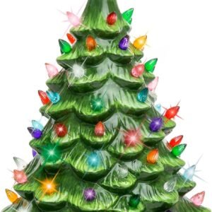 Hot Deals Today 🇺🇸 – Best Choice Products 15in Ceramic Christmas Tree, Pre-lit Hand-Painted...
