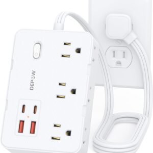 Hot Deals Today 🇺🇸 – Surge Protector Power Strip with Flat Plug, 3 FT Extension Cord with...