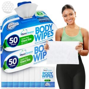 Hot Deals Today 🇺🇸 – Dura Cleanse Body Wipes for Adults Bathing – (2 Pack) 100 XL No...