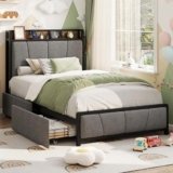 Garvee Twin Size Bed Frame with Storage Drawers & Charging Station – 55% OFF Limited-Time Deal! (2025 Best Kids Bed Review)